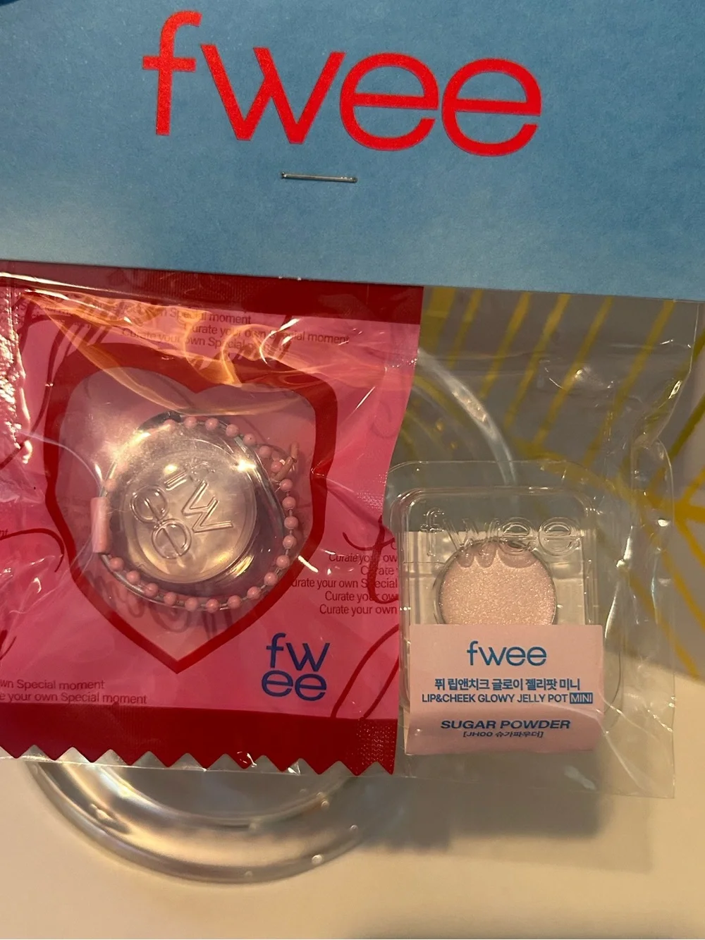 ✨ FWEE Lip & Cheek Glowy Jelly Pot Mini + Keychain Set | Sugar Powder | sealed
